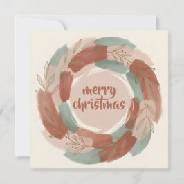 Festive Abstract Wreath Boho Christmas Feiertagskarte