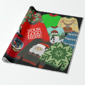 Festive Add Company Logo Ugg Weihnachts-Sweater Geschenkpapier (Ungerollt)