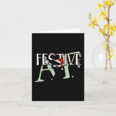 Festive Af Ironic Sarcastic Merry Christmas Cat Pr Karte (Gelbe Blume)