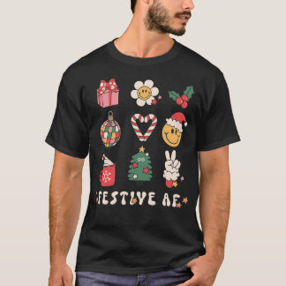 Festive Af - Niedlich Retro Weihnachten T-Shirt