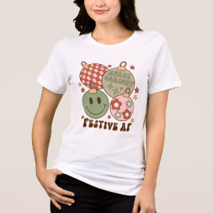 Festive AF Retro Inspiriert Weihnachtsdekoration Tri-Blend Shirt