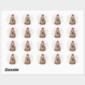 Festive Afghan Hound Dog Woof Word Art Christmas Runder Aufkleber (Blatt)