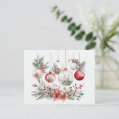 Festive and Elegant Christmas Bauble Card Postkarte (Stehend Vorderseite)