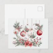 Festive and Elegant Christmas Bauble Card Postkarte (Vorne/Hinten)