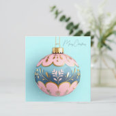 Festive and elegant Christmas Bauble Greeting Karte (Stehend Vorderseite)