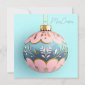 Festive and elegant Christmas Bauble Greeting Karte (Vorderseite)