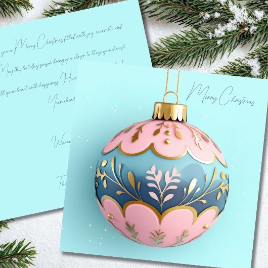 Festive and elegant Christmas Bauble Greeting Karte