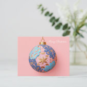 Festive and elegant Christmas Bauble Greeting Postkarte (Stehend Vorderseite)