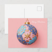 Festive and elegant Christmas Bauble Greeting Postkarte (Vorne/Hinten)