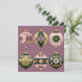 Festive and elegant Christmas Baubles Greeting Karte (Stehend Vorderseite)