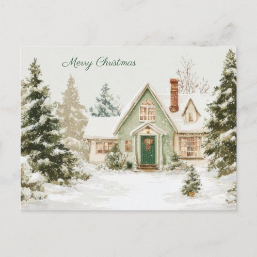 Festive and elegant Christmas Greeting Postcard Postkarte (Vorderseite)