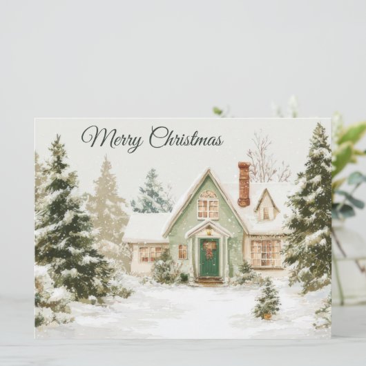 Festive and elegant Christmast Greeting Card Karte (Stehend Vorderseite)