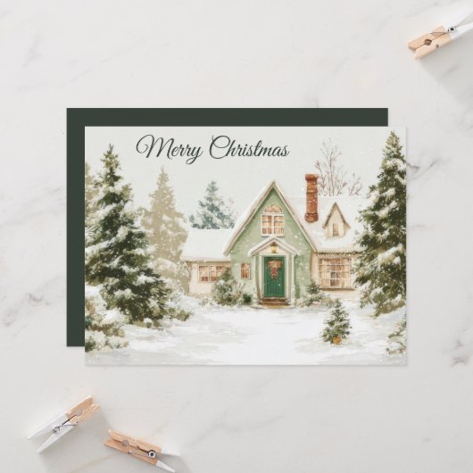 Festive and elegant Christmast Greeting Card Karte (Vorderseite/Rückseite Beispiel)