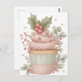 Festive and elegant Pastel Christmas Cupcake Postkarte (Vorne/Hinten)