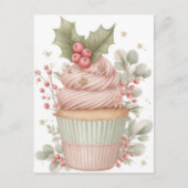 Festive and elegant Pastel Christmas Cupcake Postkarte (Vorderseite)