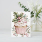 Festive and elegant Pastel Christmas Cupcake Postkarte (Stehend Vorderseite)