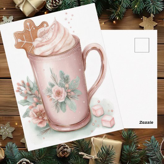 Festive and elegant Pastel Christmas Mug Postkarte