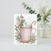Festive and elegant Pastel Christmas Mug Postkarte (Stehend Vorderseite)