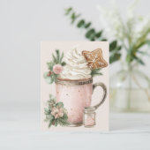 Festive and elegant Pastel Christmas Mugs Postkarte (Stehend Vorderseite)