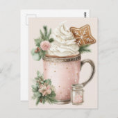 Festive and elegant Pastel Christmas Mugs Postkarte (Vorne/Hinten)