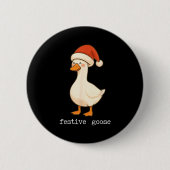 Festive And Mpy Goose Santa Hat Xmas Light Matchin Button (Vorderseite)