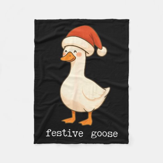 Festive And Mpy Goose Santa Hat Xmas Light Matchin Fleecedecke (Vorderseite)