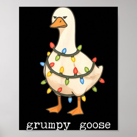 Festive And Mpy Goose Santa Hat Xmas Light Matchin Poster (Vorne)