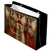 Festive Angels Große Geschenktüte (Vorderseite Schrägansicht)