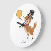 Festive animals - Fawn Große Wanduhr (Winkel)