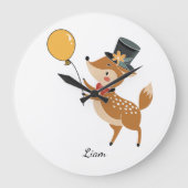 Festive animals - Fawn Große Wanduhr (Vorderseite)
