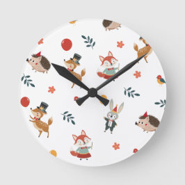 Festive animals runde wanduhr