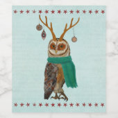 FESTIVE ANTLER OWL WEINETIKETT (Einzelnes Label)
