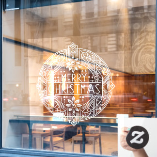 Festive Art Deco Frohe Weihnachtsklingeln Fensteraufkleber