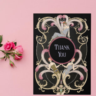 Festive Art Deco geklappt Dankeschön Karte