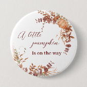 Festive Autumn Terracotta Baby Fox Pumpkin Button (Vorderseite)
