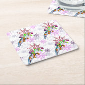 Festive Axlotl Rechteckiger Pappuntersetzer (angewinkelt)