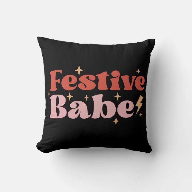 Festive Babe Groovy Kissen (Vorderseite)