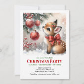 Festive baby deer Christmas kids invite printable  Einladung (Vorderseite)