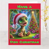 Festive Baby Dinosaur Weihnachten Karte (Gelbe Blume)