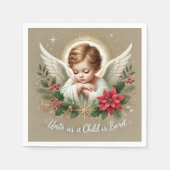 Festive Baby Jesus Krippe Bible Verse Dekoupage Serviette (Vorderseite)