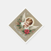 Festive Baby Jesus Krippe Bible Verse Dekoupage Serviette (Ecke)