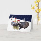 Festive Badgers Card (Geben Sie Ihre eigene Nachri Karte (Gelbe Blume)