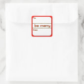 Festive Be Merliday Geschenkaufkleber Quadratischer Aufkleber (Tasche)