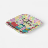 Festive Birthday Balloon Train Birthday Pappteller (Gewinkelt)