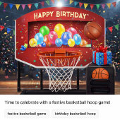 Festive Birthday Basketball with Balloons