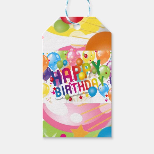 Festive Birthday Gift Tag Geschenkanhänger