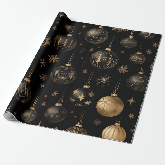 Festive Black And Gold Geschenkpapier (Ungerollt)