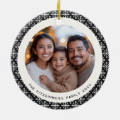 Festive Black and White Scandinavian 2 Sided Photo Keramik Ornament (Hinten)