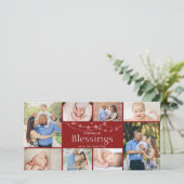 Festive Blessings Photo Collage Feiertagskarte (Stehend Vorderseite)