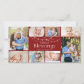 Festive Blessings Photo Collage Feiertagskarte (Vorderseite)